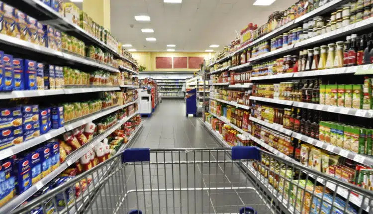 Shopping carts in the supermarket